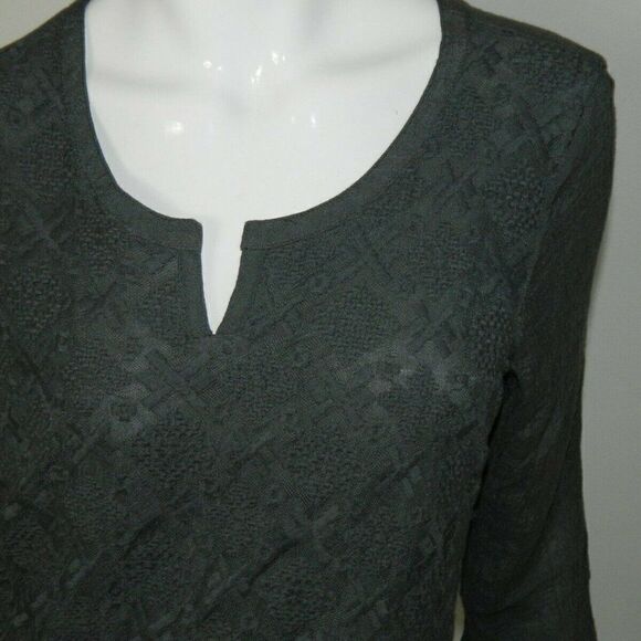 Monoreno Tunic Gray Embroidered Lightweight Cotton  Shirt‎ - Picture 3 of 10